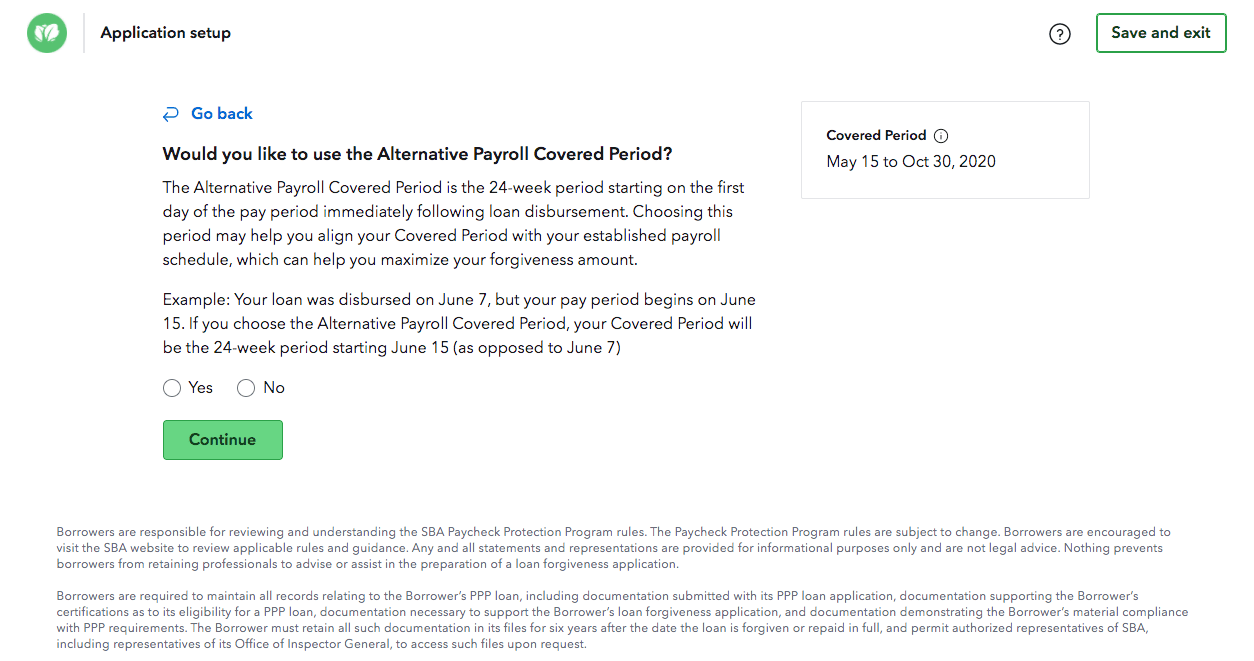 alternative payroll covered period