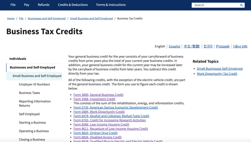 tax credits