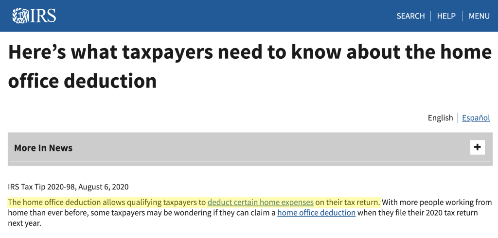 home office deduction