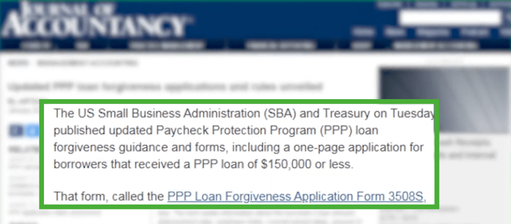 PPP forgiveness application