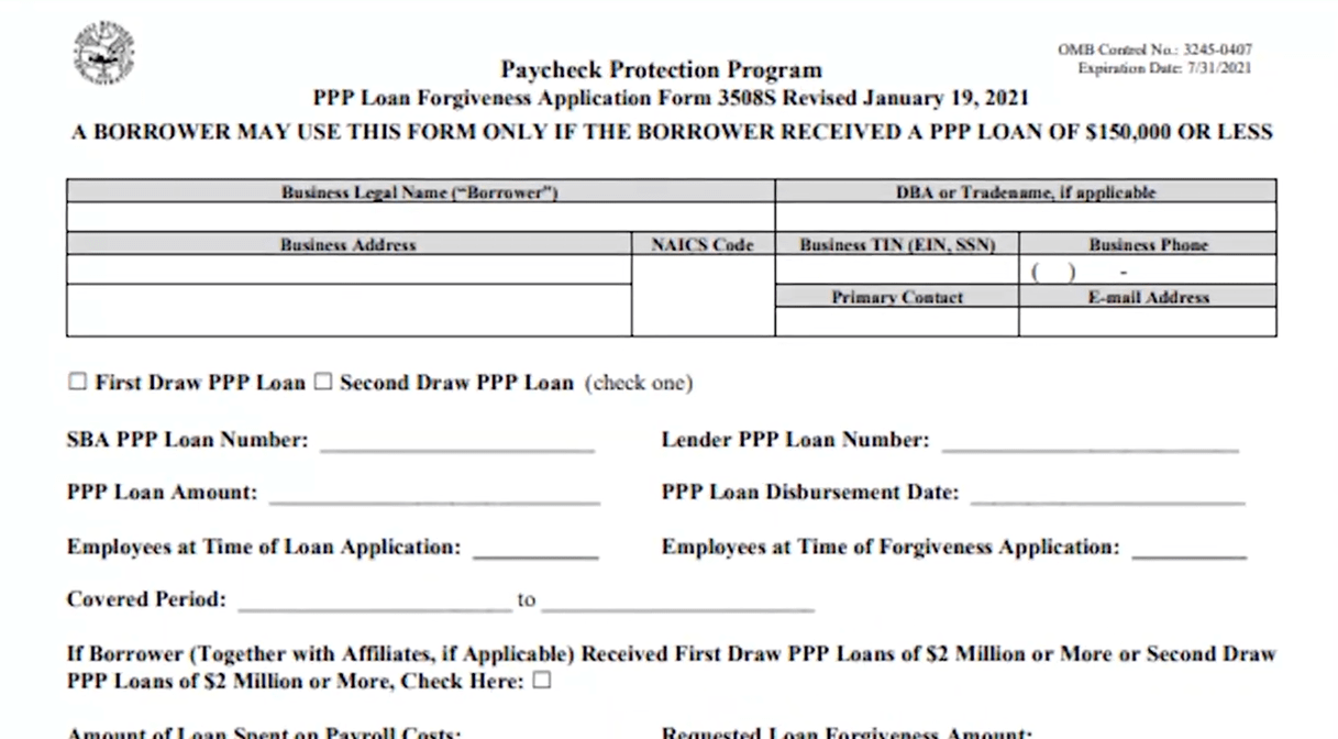 PPP forgiveness application