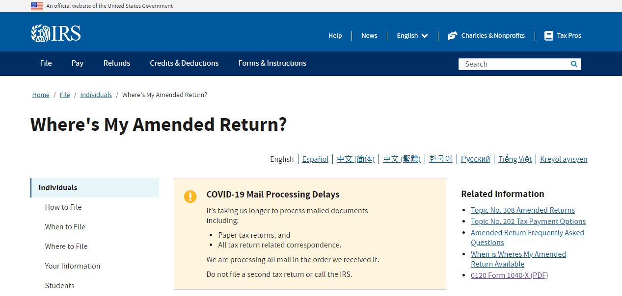 amended tax return