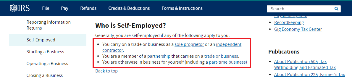 self-employment taxes