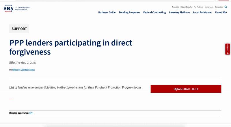 PPP loan forgiveness portal